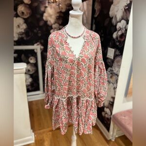 Marea Floral Pink and White Dress
